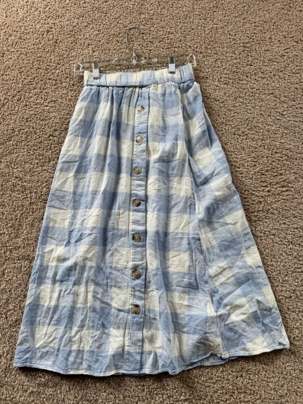 Madewell Blue & White Checkered Skirt size XXS - Picture 5 of 7